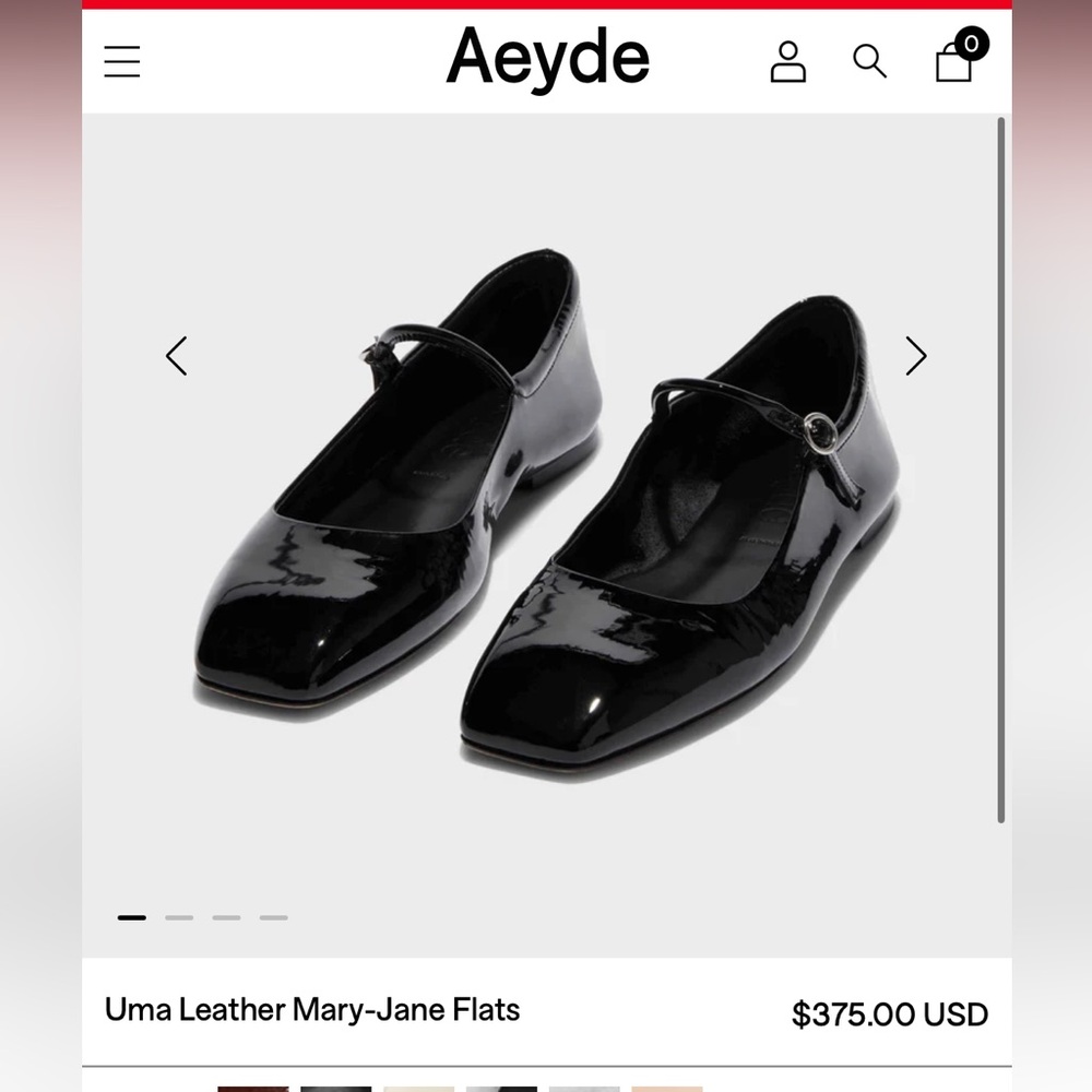 Aeyde Uma Black Patent Mary-Jane Flats